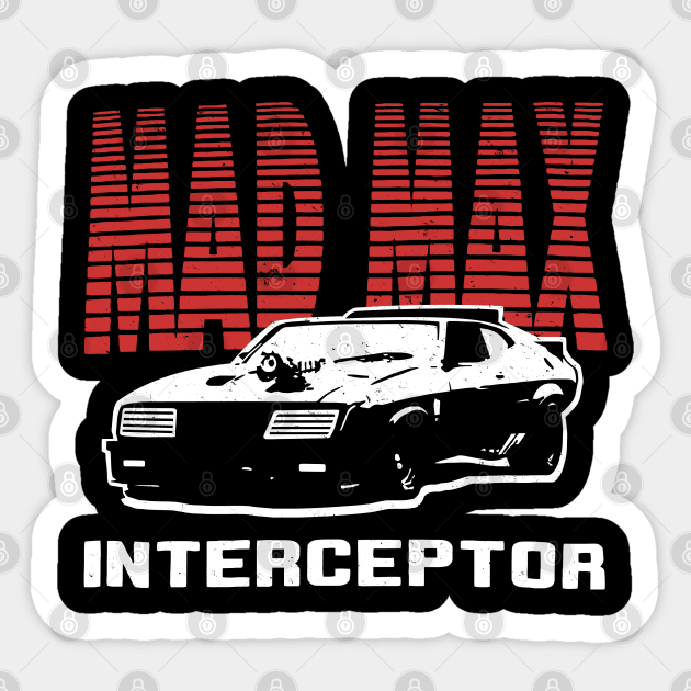 Black Car Ford Falcon V8 The Pursuit Special Interceptor from the movie Mad Max Sticker by DaveLeonardo